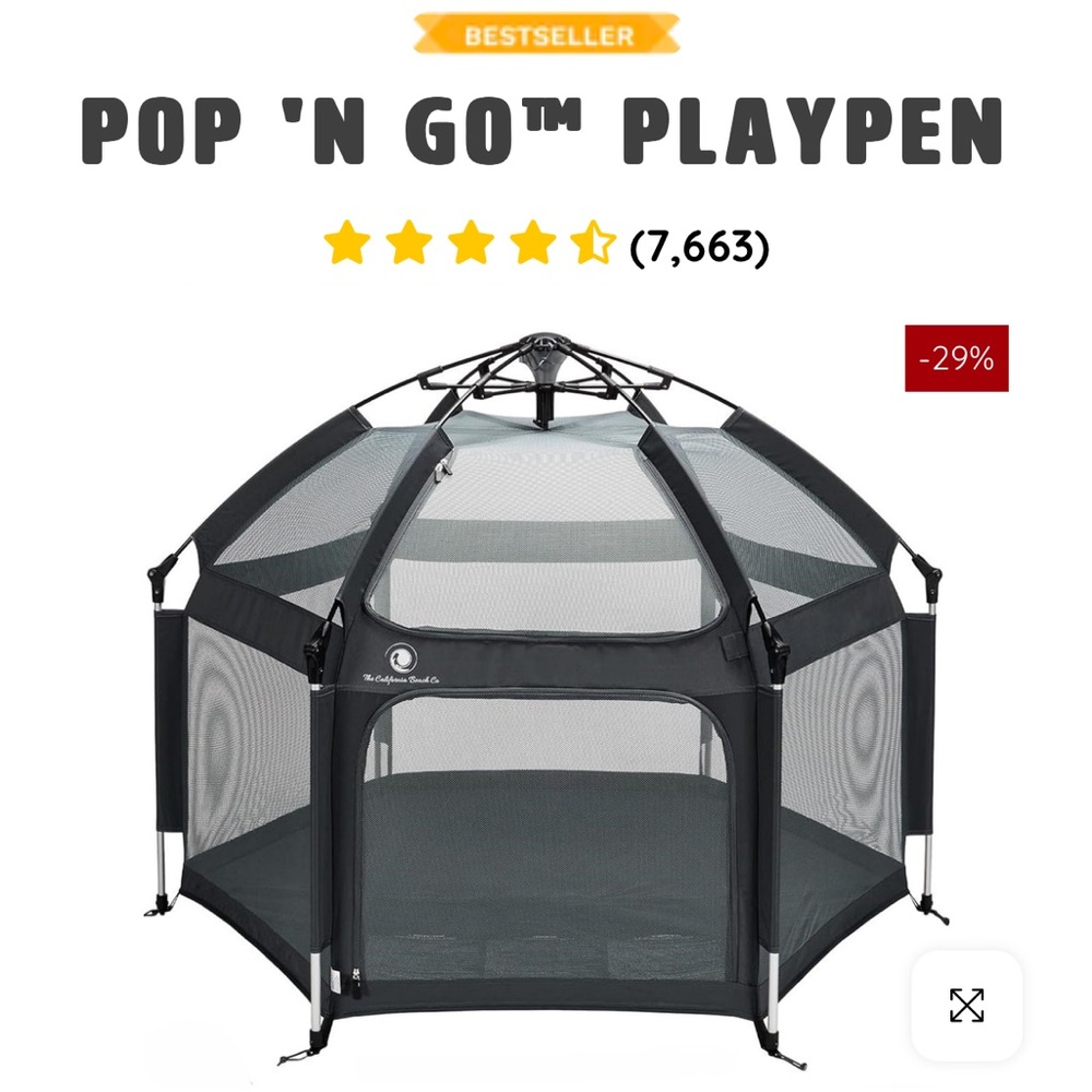 The California Beach Co Pop N’ Go tent in black